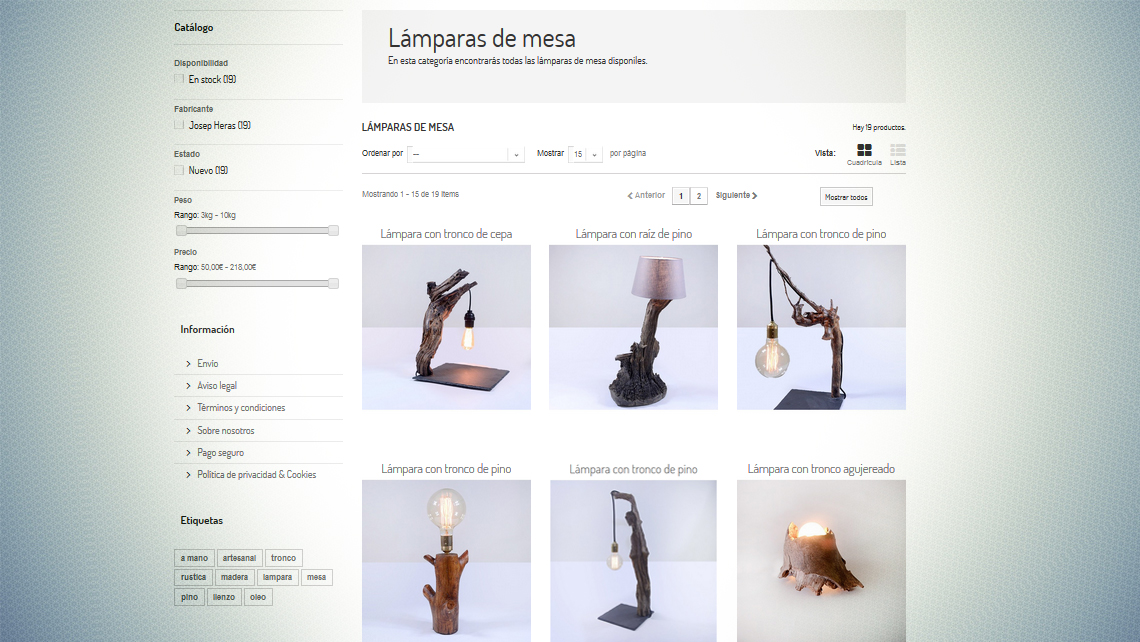 Disseny web i SEO per a Artesanías y Antigüedades
