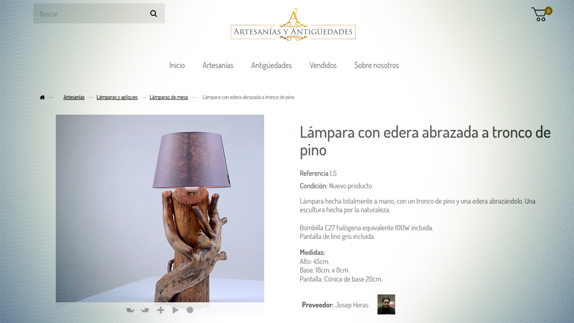 Disseny web i SEO per a Artesanías y Antigüedades
