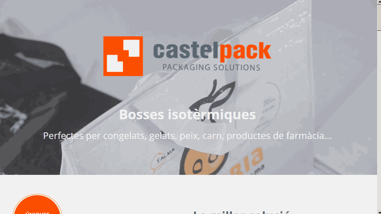 Projecte web per a Castel Pack: bosses isotèrmiques personalitzables
