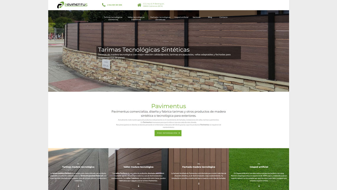 Imatge gràfica, web i posicionament SEO per a Pavimentus