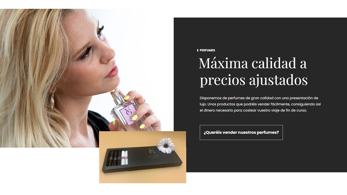 Disseny web i posicionament SEO per a Perfumes Fin de Curso