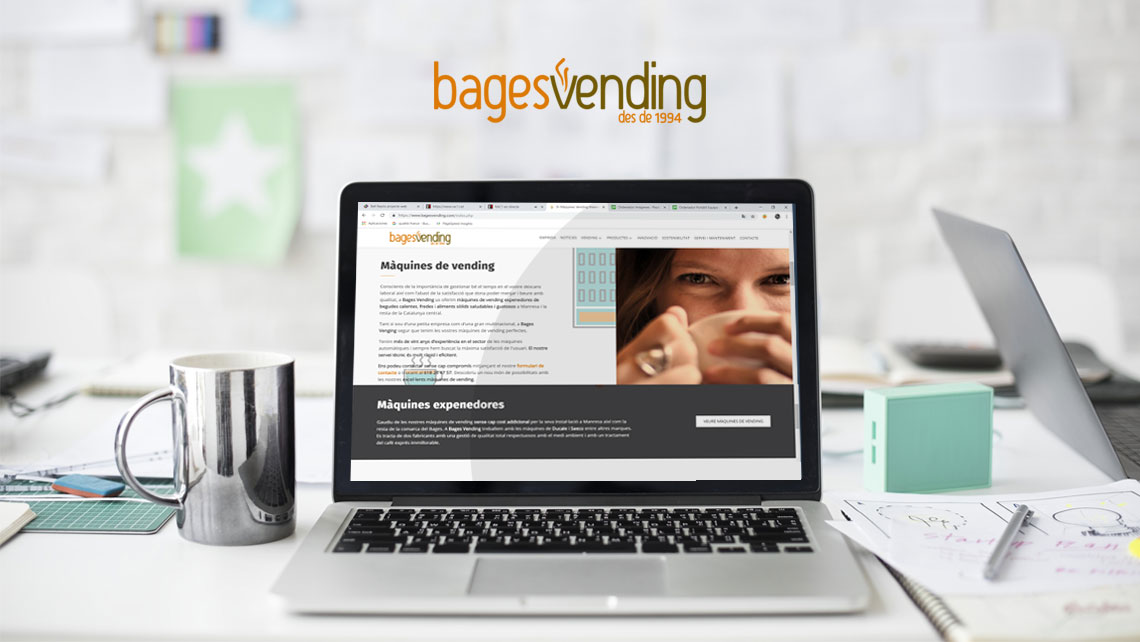 Disseny web i posicionament SEO per a Bages Vending