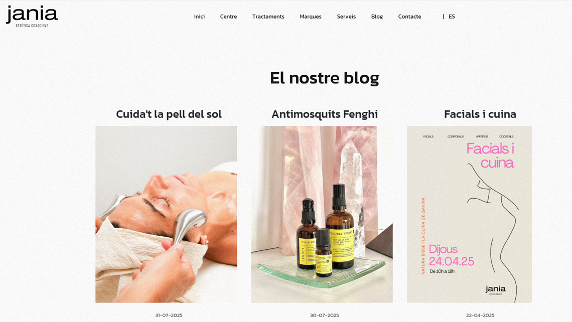Disseny web i posicionament per a Jania - Estètica Conscient