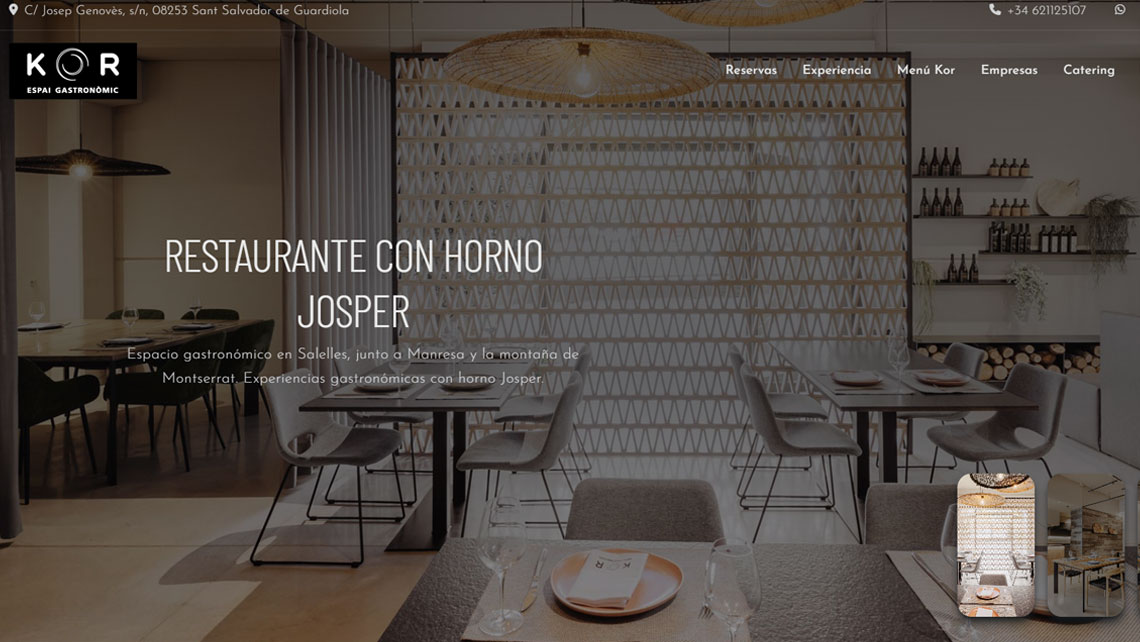 Disseny web per al Restaurant Kor