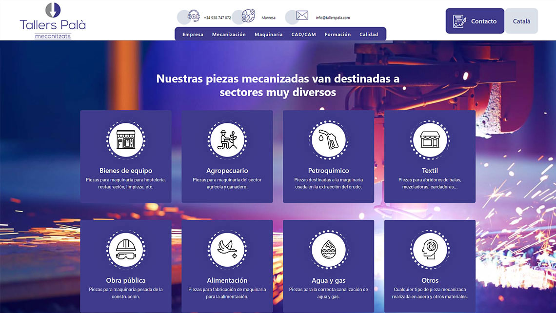 Disseny web i posicionament SEO per a Tallers Palà